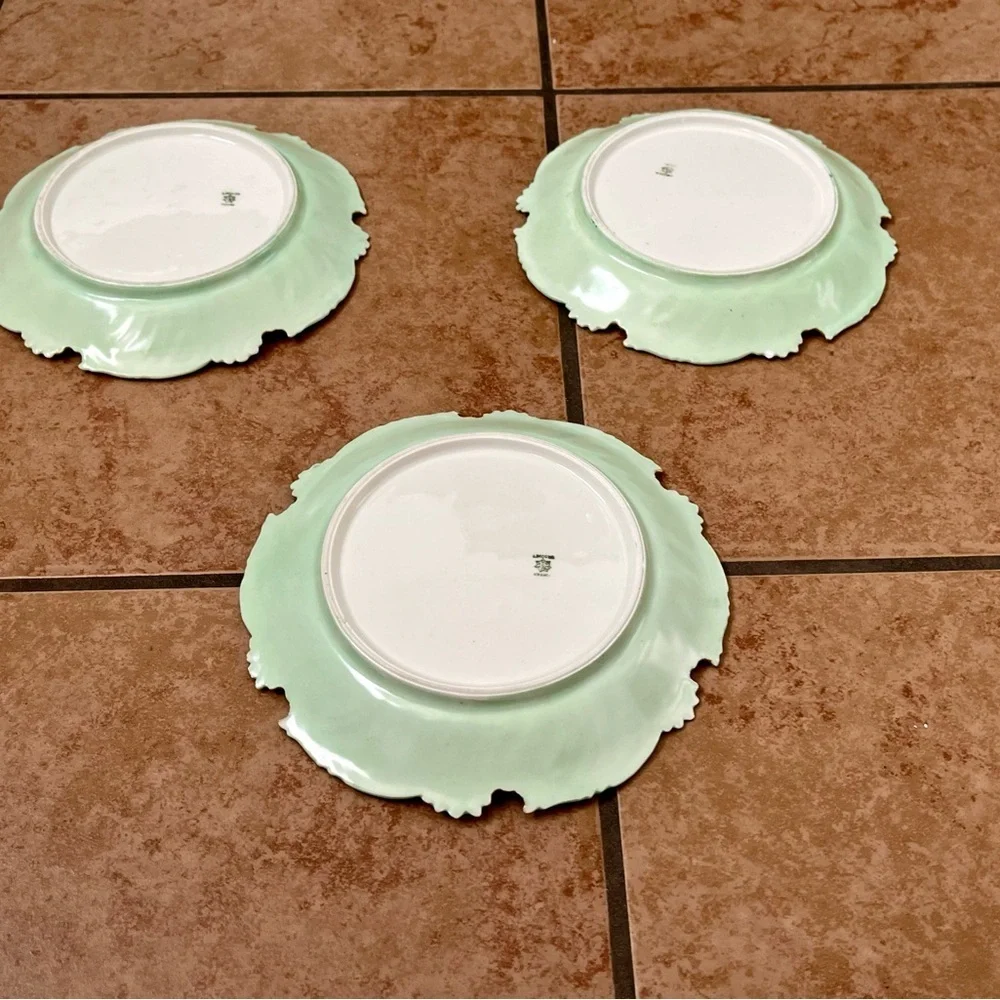 Vintage French Limoges Porcelain Monogrammed Plates 3